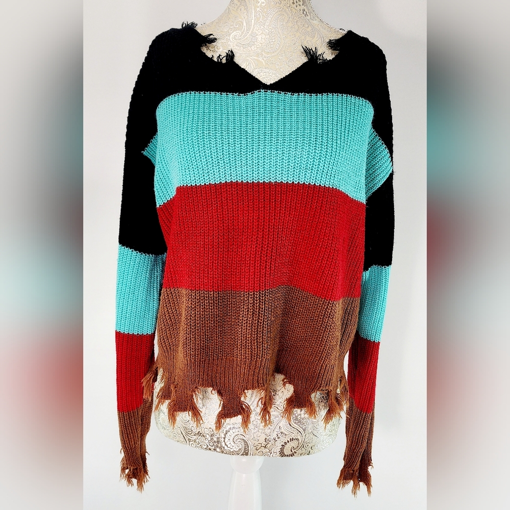 Rock & Roll Denim stripe sweater